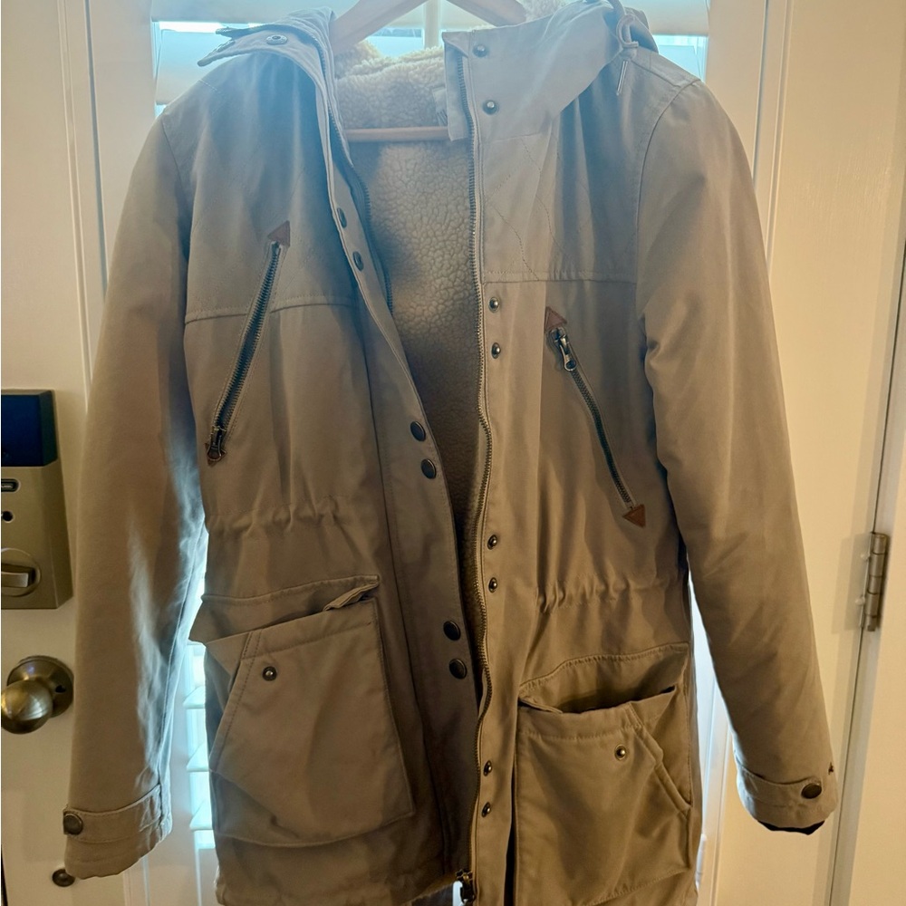 Volcom Tan Hooded Field Jacket